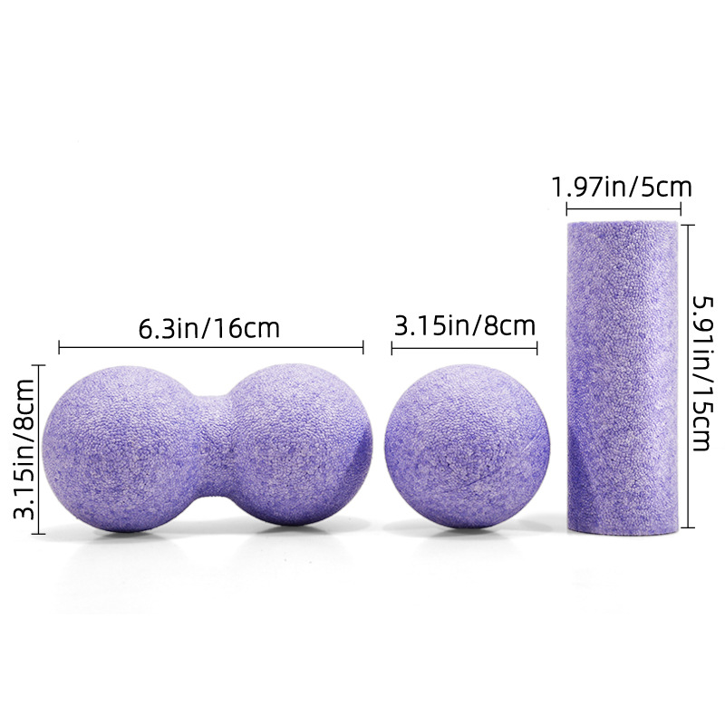 Round ball 8cm + peanut ball 8cm + mini shaft/rose purple