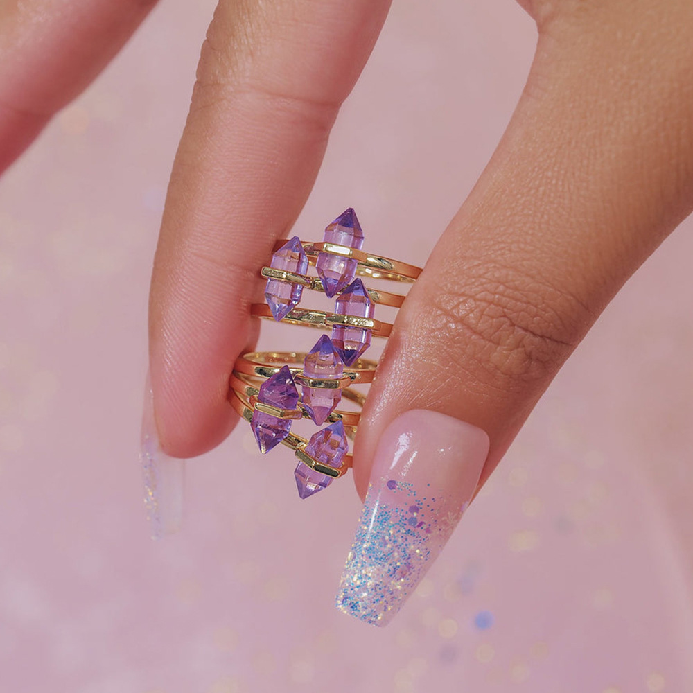 Luxurious Geometric Silver Plating Crystal Zircon Rings