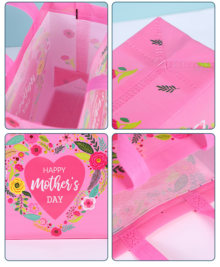 50g Weight Open Closure Type Double Handle Strap Type Tote Bag Bags Type Daily, Street, Shopping Occasion Thermal non-woven fabric Material Mother'S Day Festival Letter, Floral Pattern All Seasons Season Unisex Gender Elegant, Streetwear Style Square Shape Mother'S Day Elegant Streetwear Letter Floral Thermal Non-woven Fabric Daily Street Shopping Gift Wrapping Supplies