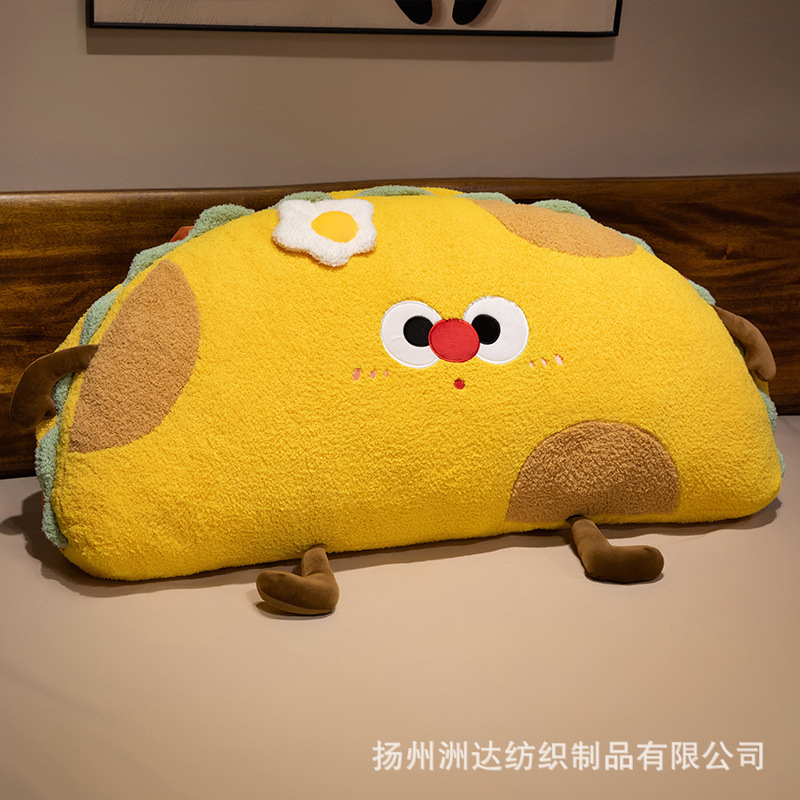 Cojín de Cabecera con Forma de Hot Dog de Peluche para Dormitorio
