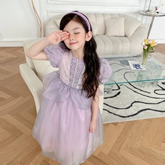 DGniuniu源頭廠家2024夏裝女童兒童 六一節荷葉邊宮廷網紗連衣裙