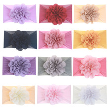 欧美儿童弹力尼龙头带婴儿花朵头饰宝宝不伤发尼龙发带发饰外贸