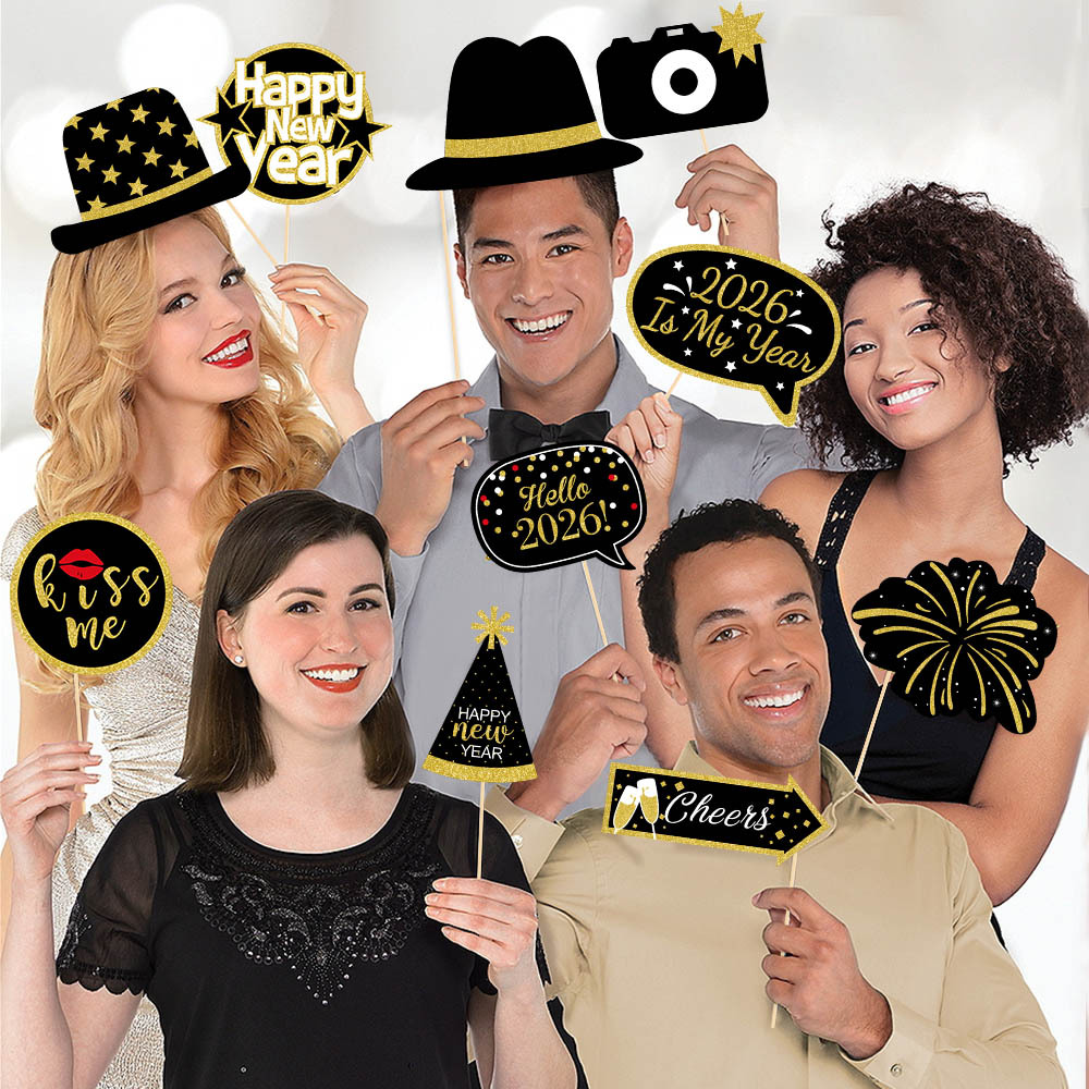 Amazon Año Nuevo fiesta decoración foto apoyos Año Nuevo fiesta atmósfera vestir divertido foto suministros