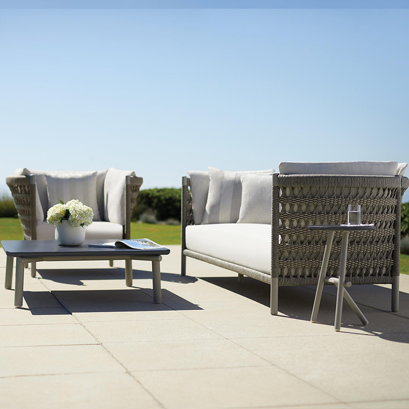 Ratán al aire libre sofá combinación diseñador creativo modelo Estilo nórdico jardín protección solar muebles image 2