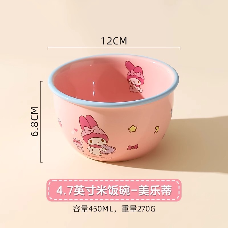 サンリオセラミックボウル家庭用食事ボウルハローキティライスボウルスープボウルヌードルボウルかわいいガーリーハート食器|undefined