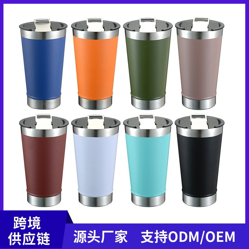 폭발적인 국경 브라질 304 스테인레스 스틸 자동차 컵 병따개 커피 컵 맥주 컵이있는 2 층 컵 보온병 컵