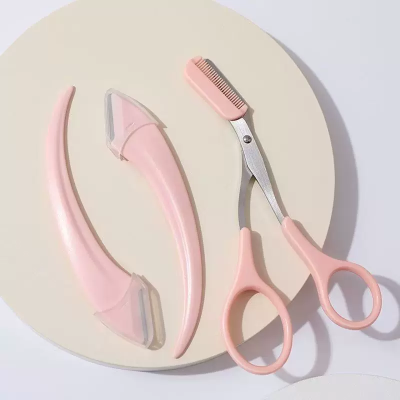 修眉毛剪刀带眉梳子修剪器化妆眉夹小修眉刀工具套装全套女美容剪
