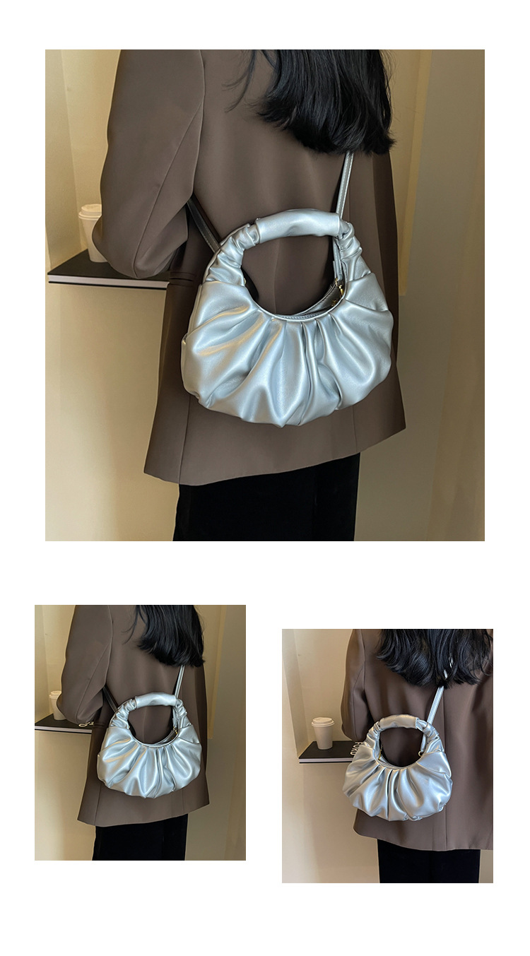 Cloud pleated for women in 2024, new underarm bag, single shoulder crossbody, niche texture, versatile, Korean version_voghion.com