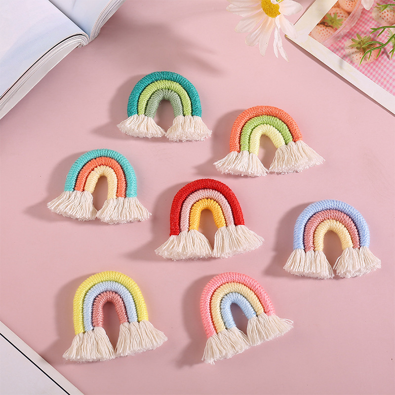 Popular Three-Color Polyester Rainbow Tassel Tassel DIY Handmade Keychain Wall Hanging Jewelry Tassel Small Pendant Accessories Popular Three-Color Polyester Rainbow Tassel Tassel DIY Handmade Keychain Wall Hanging Jewelry Tassel Small Pendant Accessories