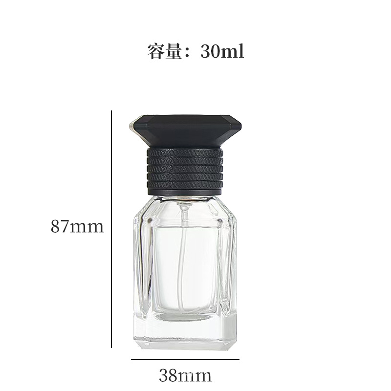 15 botellas de pulverización trapezoidales de presión botellas de perfume portátiles botellas de vidrio transparente en stock al por mayor 30 - 100ml