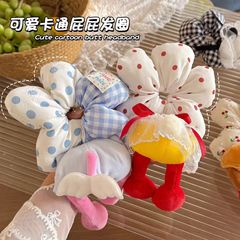 ミッキーのお尻の新型の花の大腸の髪の輪の女性の秋冬の創意の団子の頭の縄のかわいいミッキーマウスの髪の縄の波点