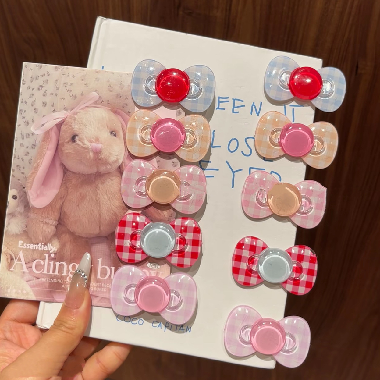New cute girly plaid bow hair clip for students, versatile bangs clip, stylish hair accessory, wholesale