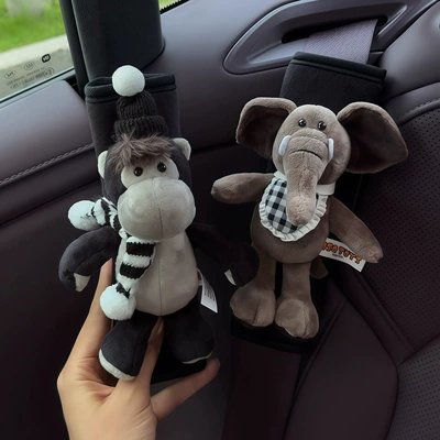 Zootopia Spring Series Nick Judy Car Seat Belt Shoulder Cover Stuffed Doll Anti-Stranglehold Decoration