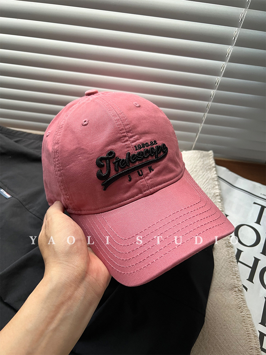 Corea del Sur Inglés bordado sombrero de béisbol mujer pareja de cabeza grande cara pequeña sombrero de protección solar