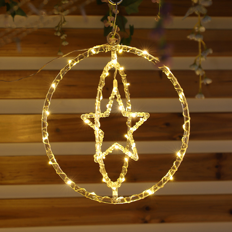 led立体可旋转圣诞灯房间布置防水双环皮线灯商场橱窗氛围装饰灯