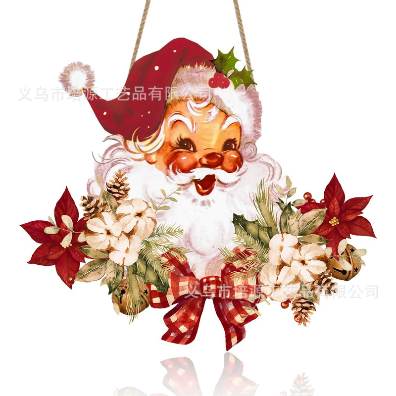 Amazon's Popular Christmas Wooden Door Sign Hanging Decoration Party Holiday Plaque Wall Sign Decorative Crafts