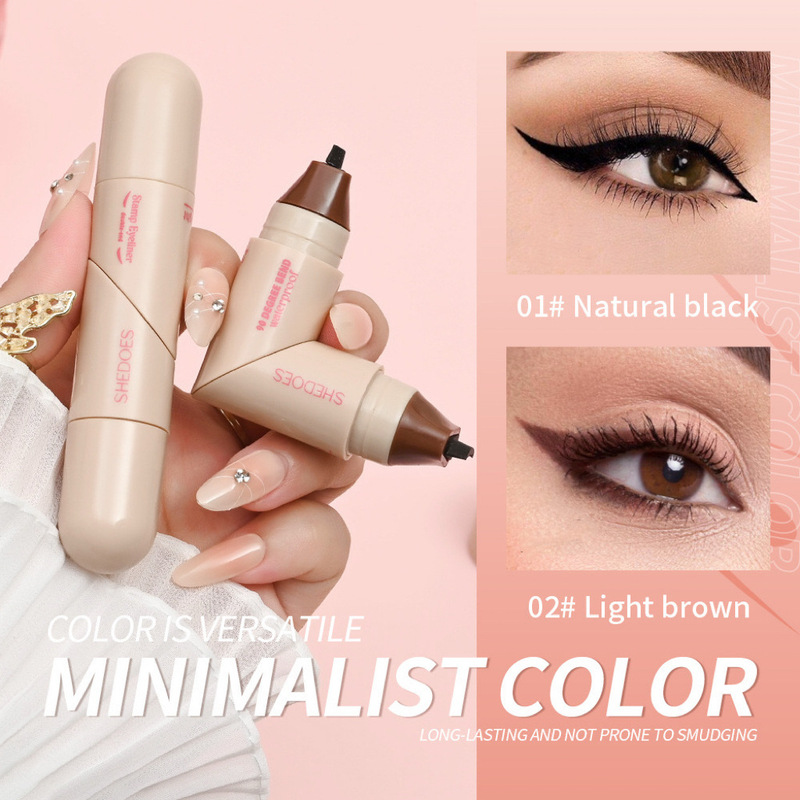 Cross-Border Southeast Asia Popular Shedoes Heart Eyeliner Seal Waterproof and Sweat-Proof Long-Lasting Bendable Lazy Eyeliner