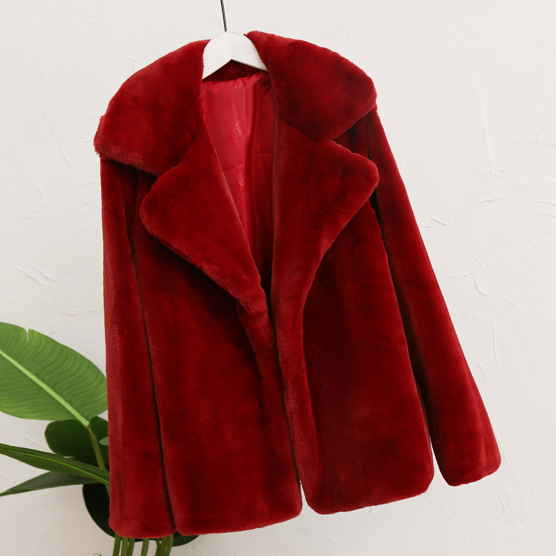 Damenbekleidung 2023 Herbst- und Wintermode Kaninchenfell Leopardenmuster Pelz Damenmantel Plüschkleidung Lässige lose Pelzjacke_voghion.com