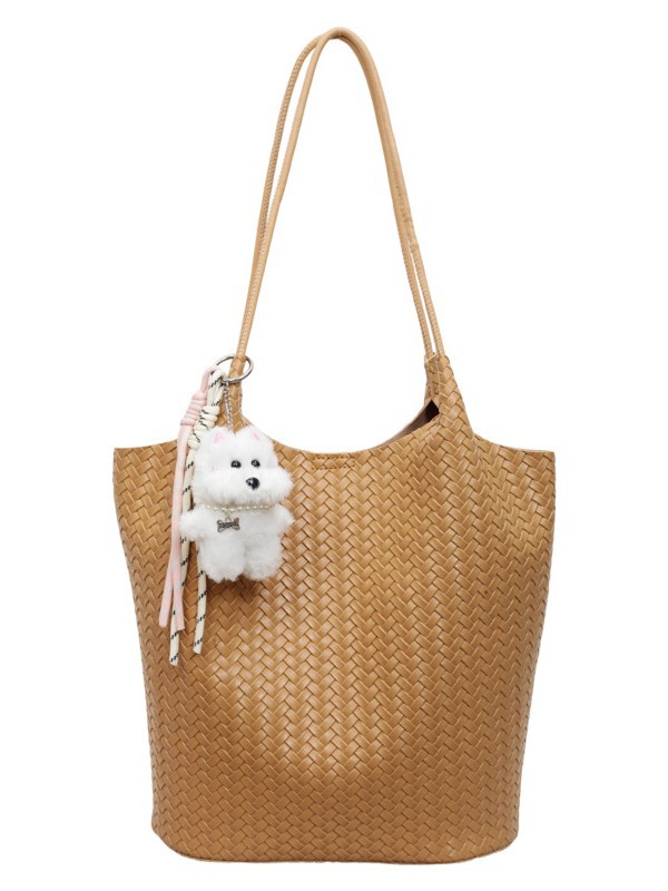 Bolsa coreana de gran capacidad para mujeres 2026 verano nuevo estilo de moda trenzado bolso de hombro axilar de viaje bolsa de ocio