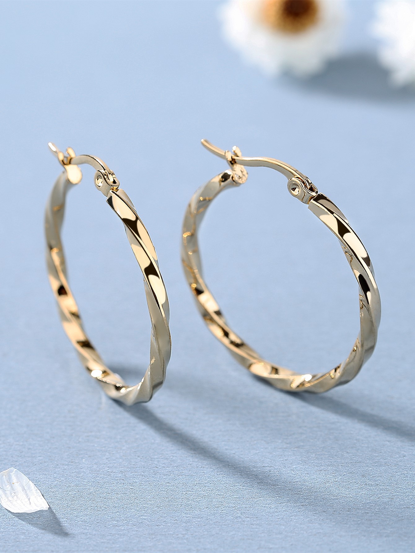 Simple Style Circle Stainless Steel Plating Earrings 1 Pair
