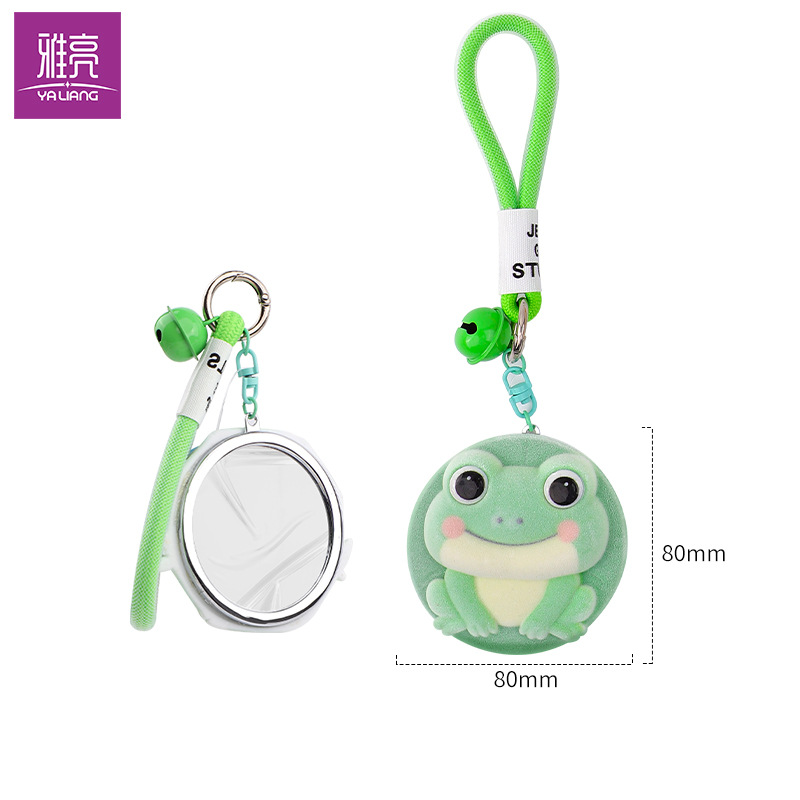 alto valor facial para salir portátil plegable de mano animal de flojo doble cara espejo pequeño estereoscópico cuerdas de mano para llevar espejo de maquillaje