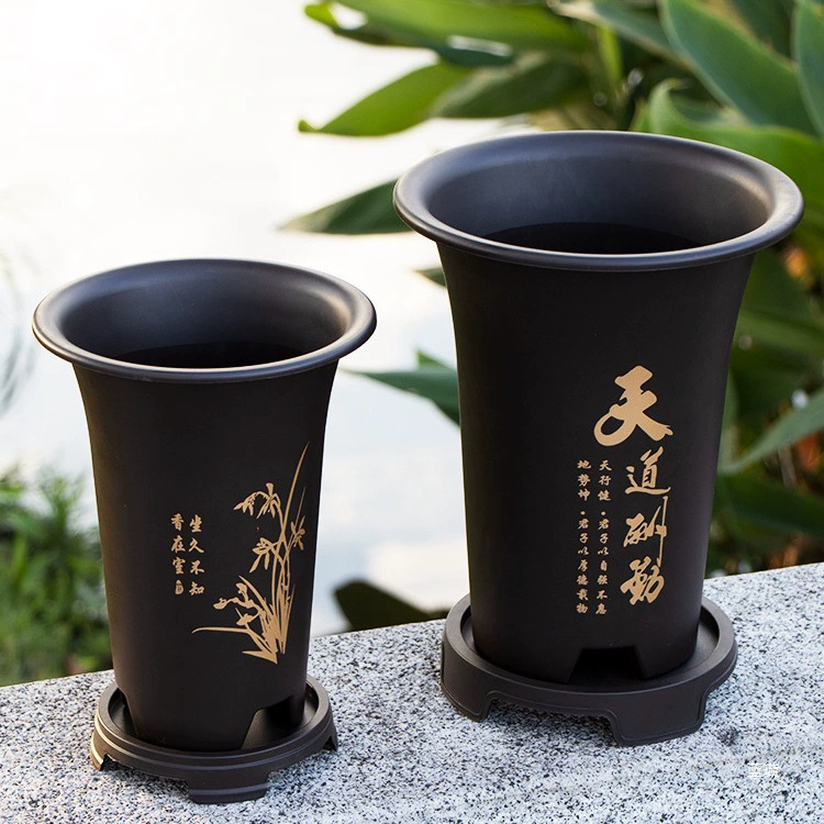 Цветочный горшок, горшок для орхидеи, имитация фиолетового песка, пластиковый прочный большой цветочный горшок, имитация фиолетового песка, пластиковый цветочный горшок