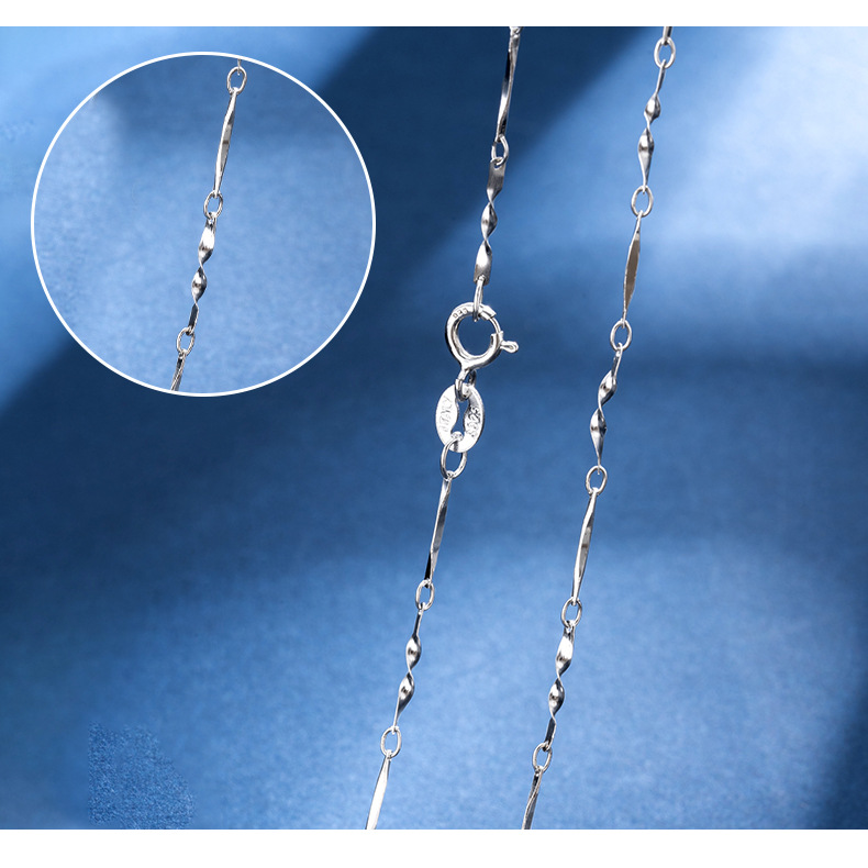 Daily Occasion 1 Piece 925 Sterling Silver Geometric 925 Sterling Silver Melon Seeds Chain Cable Chain Box Chain Chain Necklace