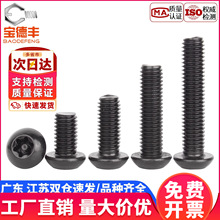 黑色304不锈钢内梅花防盗螺丝圆头螺钉盘头带柱螺栓M3M4M5M6M8M10