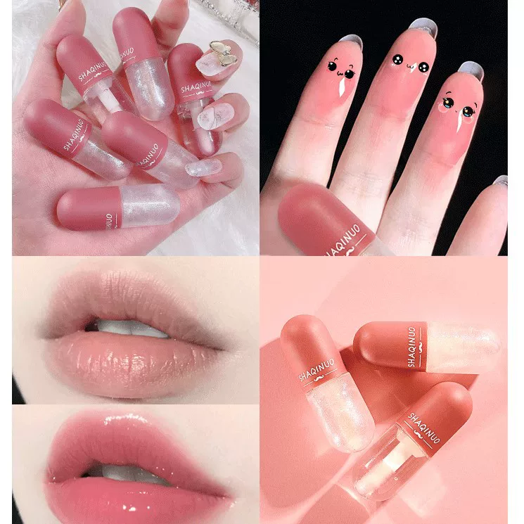 Moisturizing Lip Gloss (Shaqinuo) Small Capsule Mirror-Effect, Transparent, 4 g