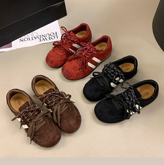 速鼎家！新款秋季咖色赛车鞋女款复古内增高阿甘时尚休闲德训板鞋