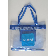 厂家生产环保透明PVC手提袋透明PVC化妆袋磨砂EVA化妆品包装袋