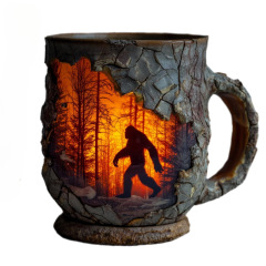 Bigfoot Forest Fire Mug 大脚怪森林火杯 咖啡礼品杯篝火杯