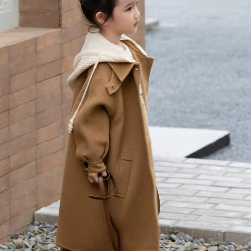 Autumn jacket, long keep warm trench coat, mid-length