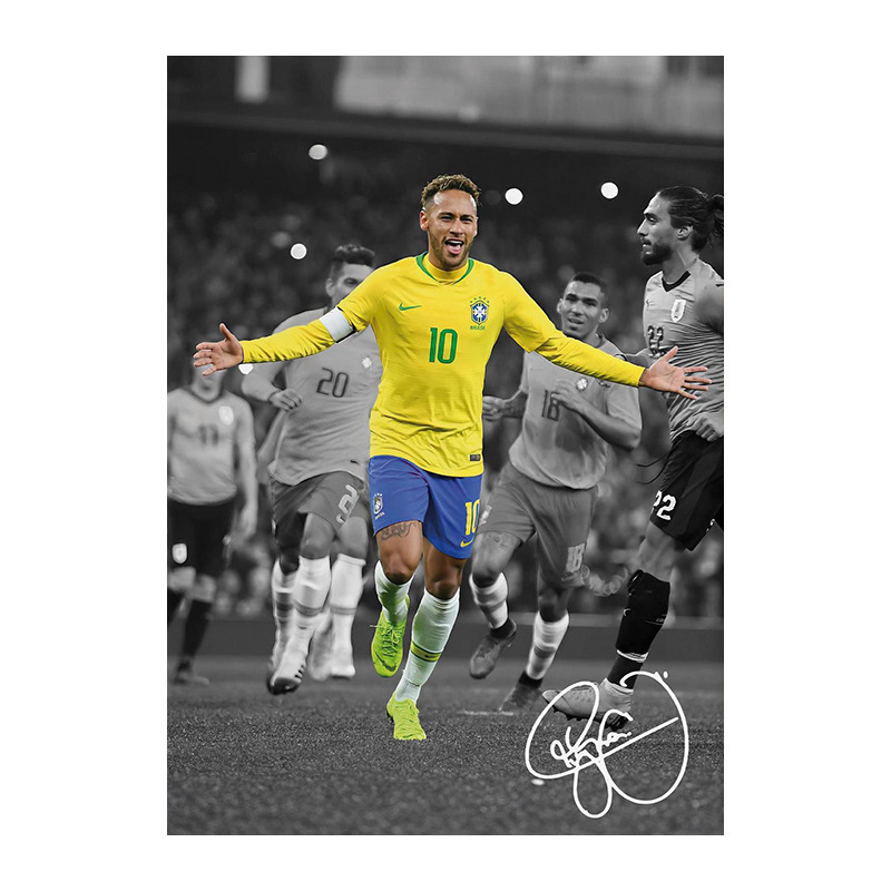 国境を越えた有名なサッカースポーツポスター、サッカースターキャンバスポスター、子供部屋の装飾絵画、フレームなし|undefined