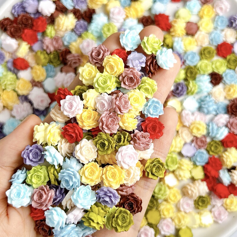 Luminous True Love Rose Soft Flower Nail Art Accessories Resin Three-Dimensional Multi-Color Nail Hairpin Cream Glue Ornament Decoration Batch