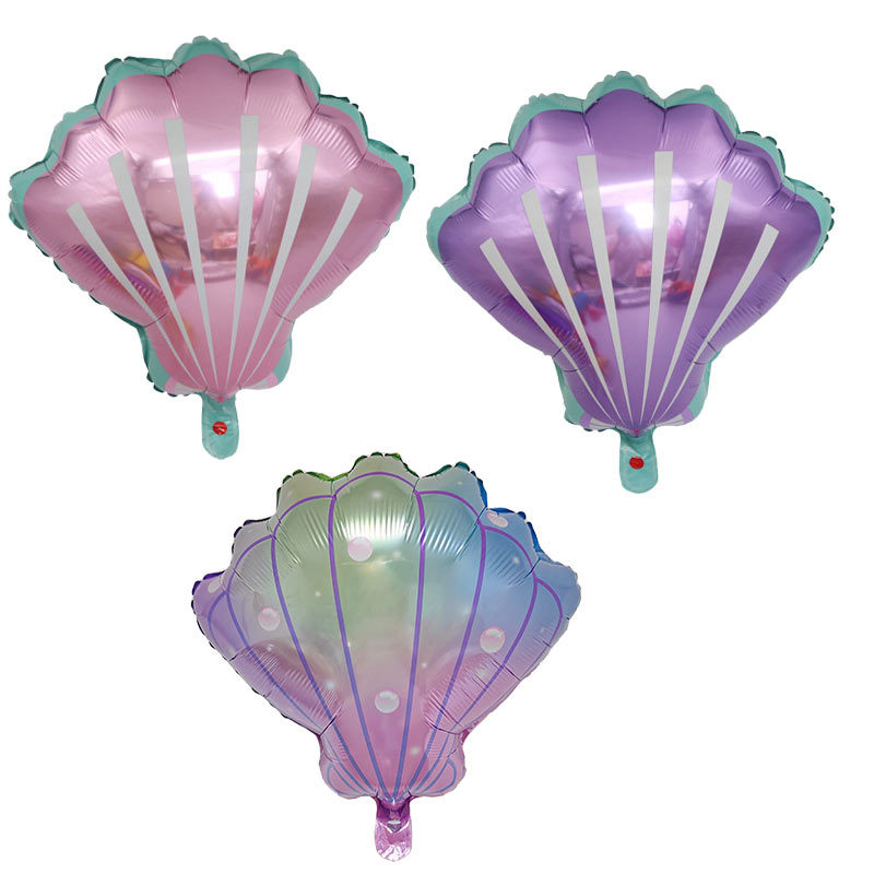 Manufacturer direct sale new shell aluminum foil balloons Baby first birthday centenary ocean theme party decoration