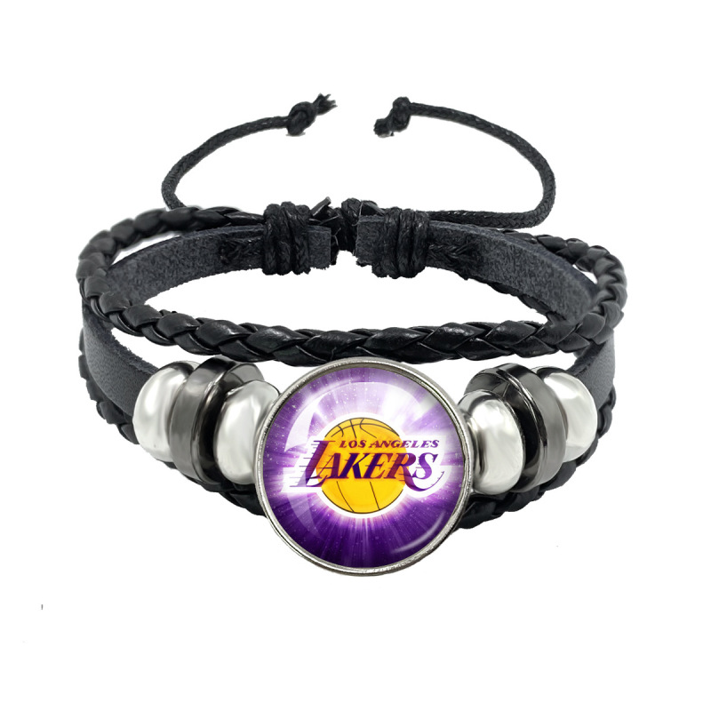 Nba Team Logo Lakers Warriors Time Gemstone Braided Leather Rope Bracelet Basketball Fan Gift Th003 Nba Team Logo Lakers Warriors Time Gemstone Braided Leather Rope Bracelet Basketball Fan Gift Th003