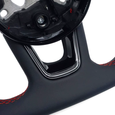 Steering wheel Logo, Semi-Perforated Red Line, Red