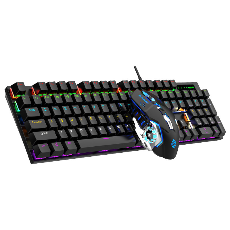 マムシkm600機械キーボードマウスセット青軸電気競争まぶしいゲームコンピュータのノートパソコンのオフィスセット|undefined