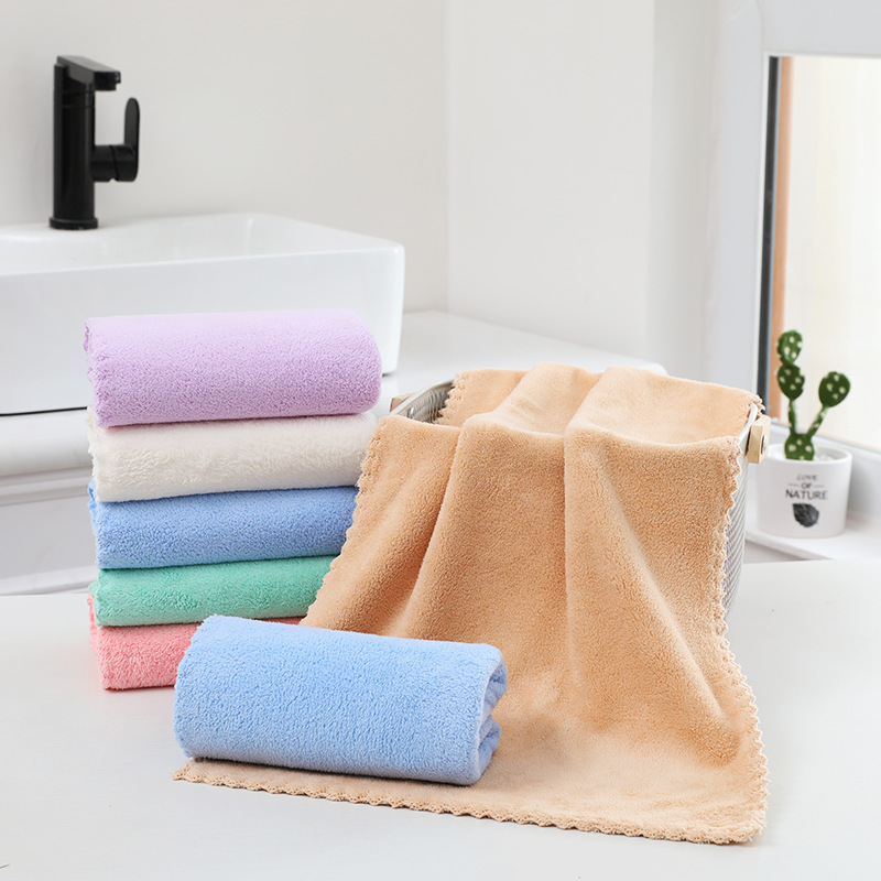High density coral fleece towel face towel couple plain household bathroom towel gift printable logo