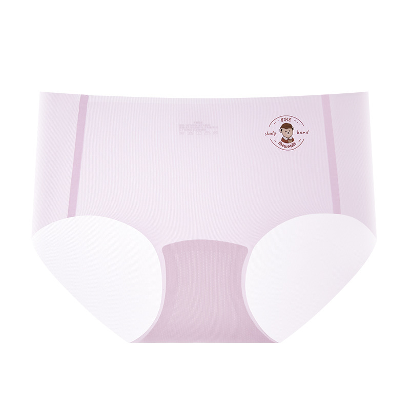 Bear sin costuras bragas delgadas de secado rápido mujeres verano seda de hielo niña cintura media grado 10A entrepierna antibacteriana calzoncillos de mujer