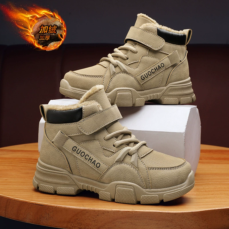 Осенние и зимние новые детские ботинки Martin плюс бархатные теплые снежные ботинки