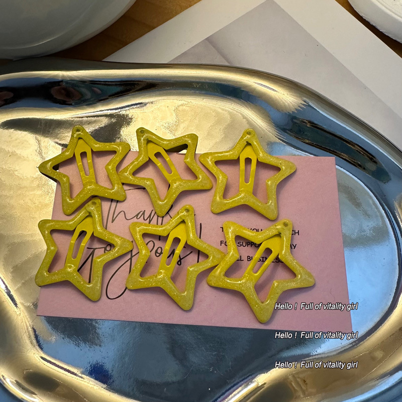 Colorido estrella flequillo de horquilla rota clip de pico de pato linda chica bb clip accesorios para el cabello clip lateral de la cabeza trasera de las mujeres