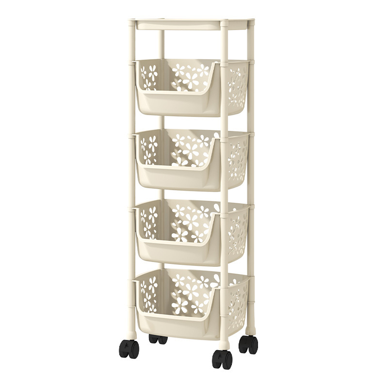 Estante de cocina estante de canasta de verduras multicapa de piso estante de almacenamiento de frutas y verduras móvil hogar multifuncional