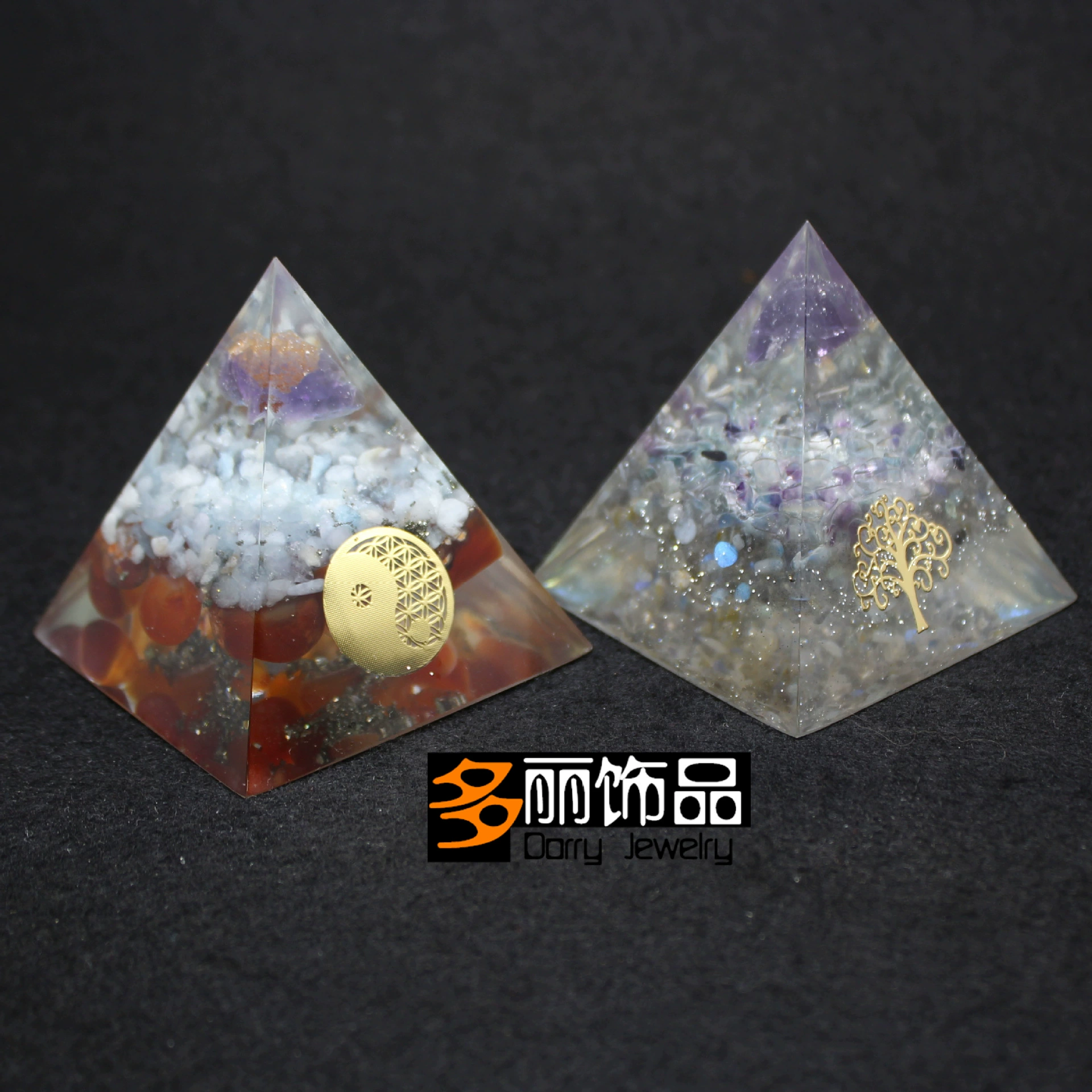 Кросс-бордер смоля jewelry wholesale 6 cm кристаллический шар пирамиды для гостиной орнамент кристаллический дробленный гель изделия