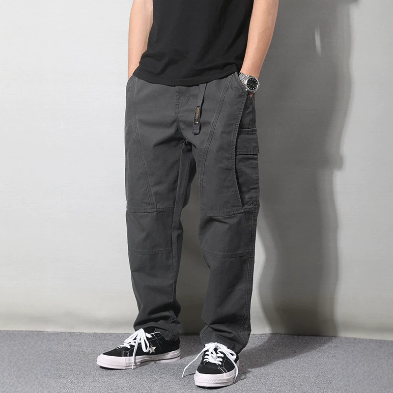2026 Autumn New Men's Pants Multi-Pocket Cargo Pants Long Pants Vintage Solid Color Simple Loose Casual Pants 2026 Autumn New Men's Pants Multi-Pocket Cargo Pants Long Pants Vintage Solid Color Simple Loose Casual Pants
