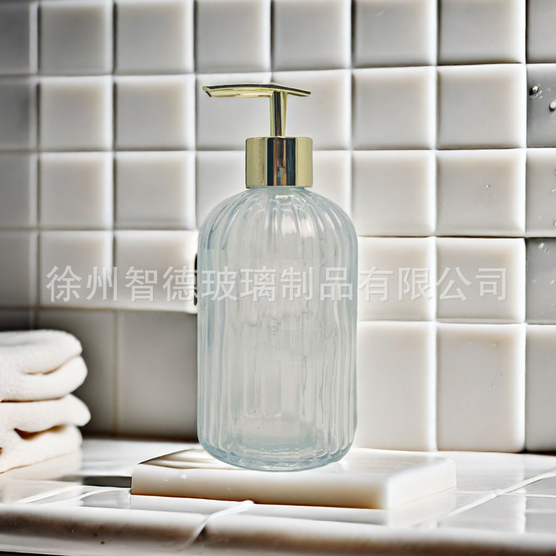 Comercio exterior moderno infeng champú transparente gel de baño desinfectante para manos acondicionador de vidrio bomba de presión botella de vidrio
