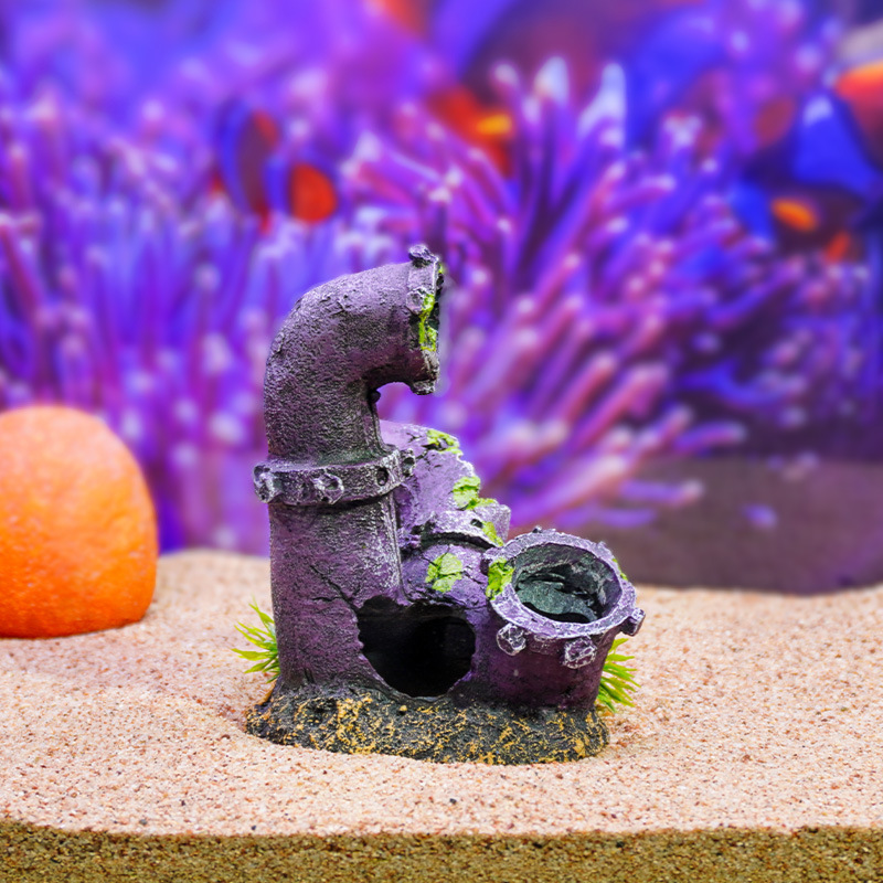 Celebridades de Internet estilo explosivo tubería de aguas residuales gastadas decoración pecera paisajismo pescado camarones evitación cueva decoración de acuario venta al por mayor transfronteriza