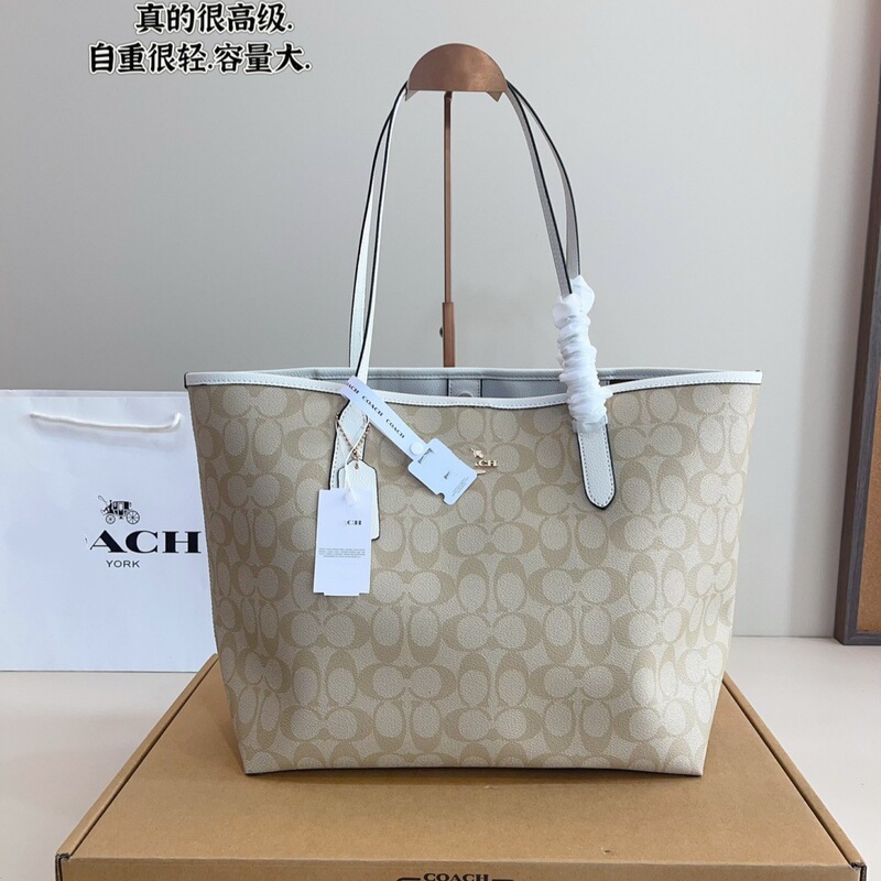 Tote Bag Lv Women's Bag Genuine Leather New Model Koujia City33 Shopping Bag Large Capacity Vegetable Basket Handbag Shoulder Bag