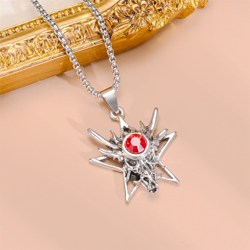 Fashion Cross Titanium Steel Inlay Zircon Pendant Necklace 1 Piece